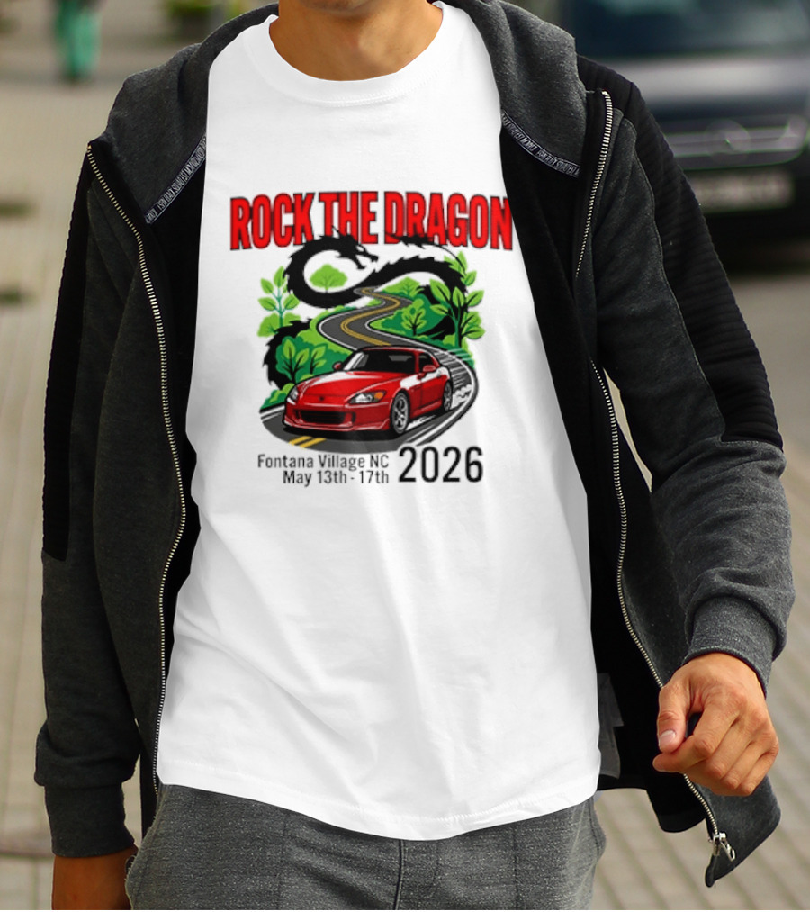 Rock The Dragon Fontana Village NC 2026 Red Car May 15th 17th T-Shirt