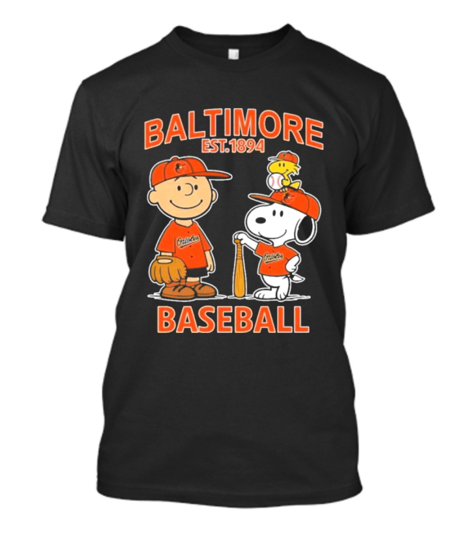Baltimore Est. 1894 Baseball Snoopy Woodstock Charlie Brown T-Shirt