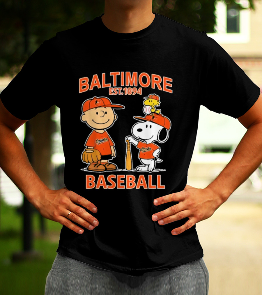 Baltimore Est. 1894 Baseball Snoopy Woodstock Charlie Brown T-Shirt