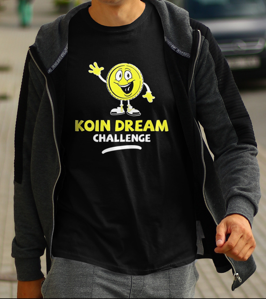 Koin Dream Challenge Smiling Coin Character With Sneakers T-Shirt