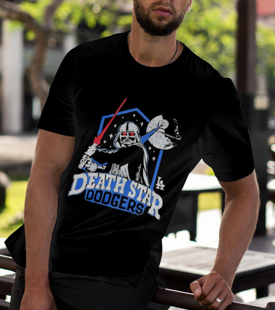 Death Star Dodgers LA Dark Side Star Wars Vader Mashup T-Shirt