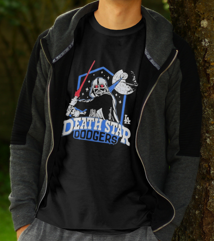 Death Star Dodgers LA Dark Side Star Wars Vader Mashup T-Shirt