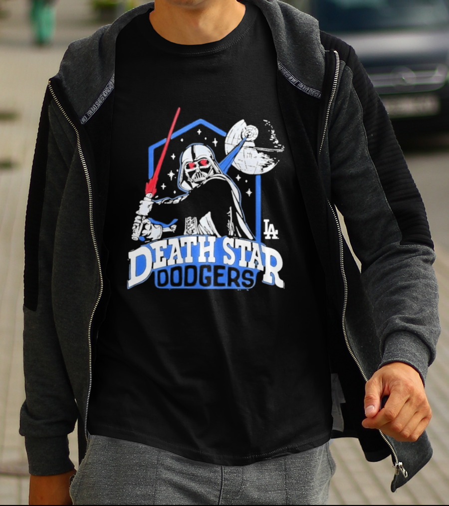Death Star Dodgers LA Dark Side Star Wars Vader Mashup T-Shirt