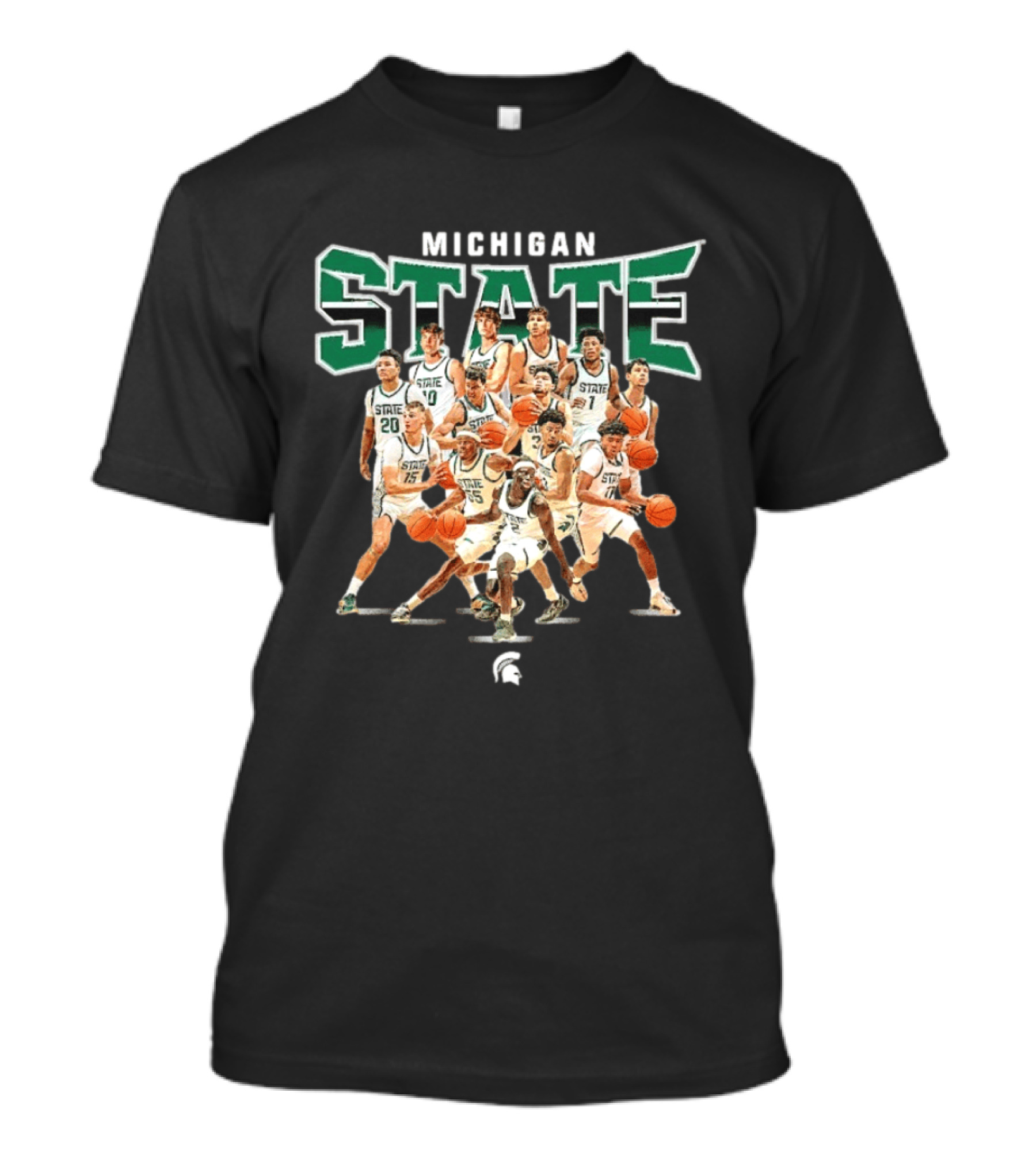 Michigan State Spartans Basketball Team Collage T-Shirt