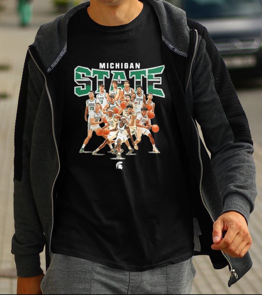 Michigan State Spartans Basketball Team Collage T-Shirt