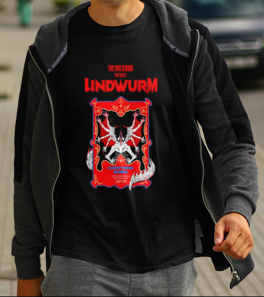 Lindwurm Everything Burns Light It Up Red Dragon Fantasy The Arcadion T-Shirt