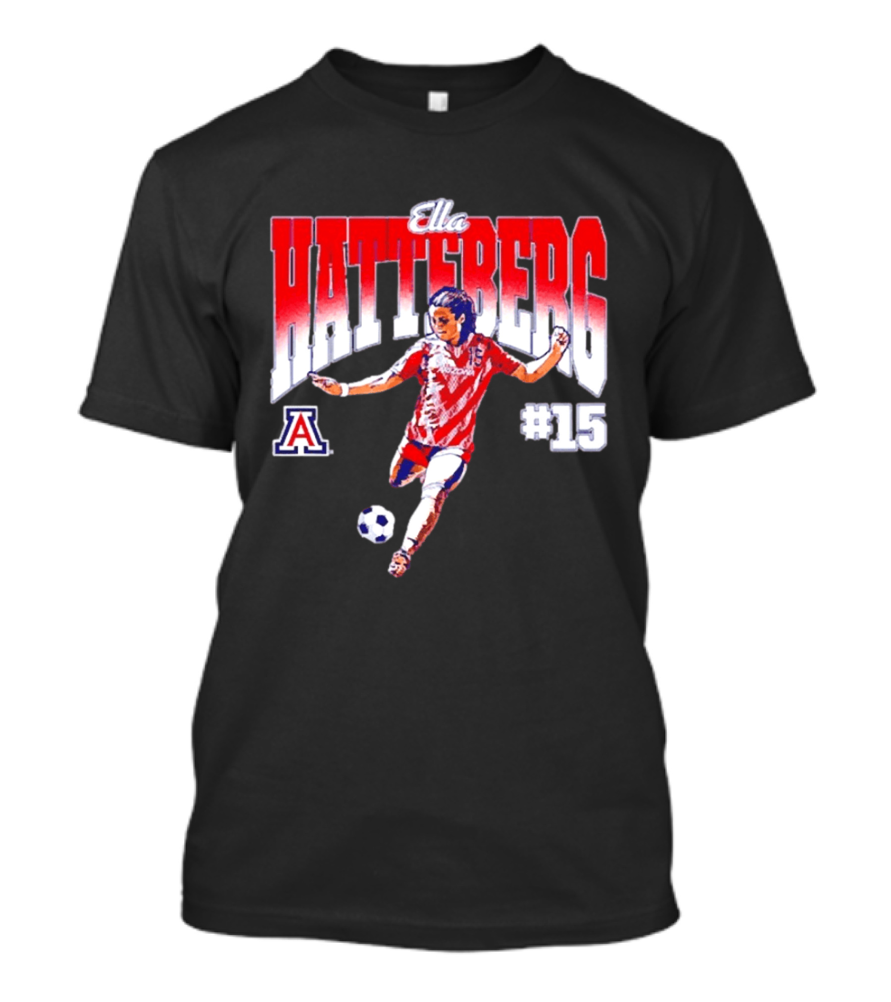 Ella Hatteberg Arizona Wildcats Soccer Player #15 T-Shirt