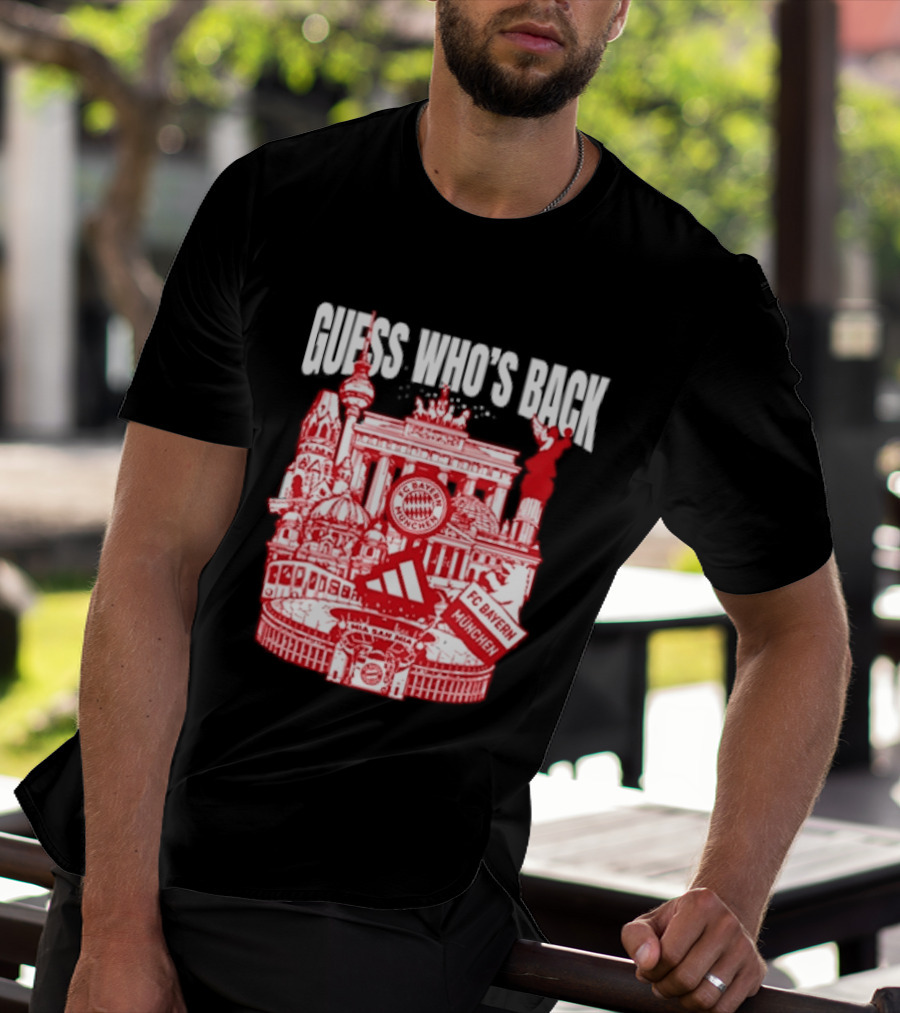 Guess Who's Back FC Bayern Munchen Iconic City Landmarks Red T-Shirt