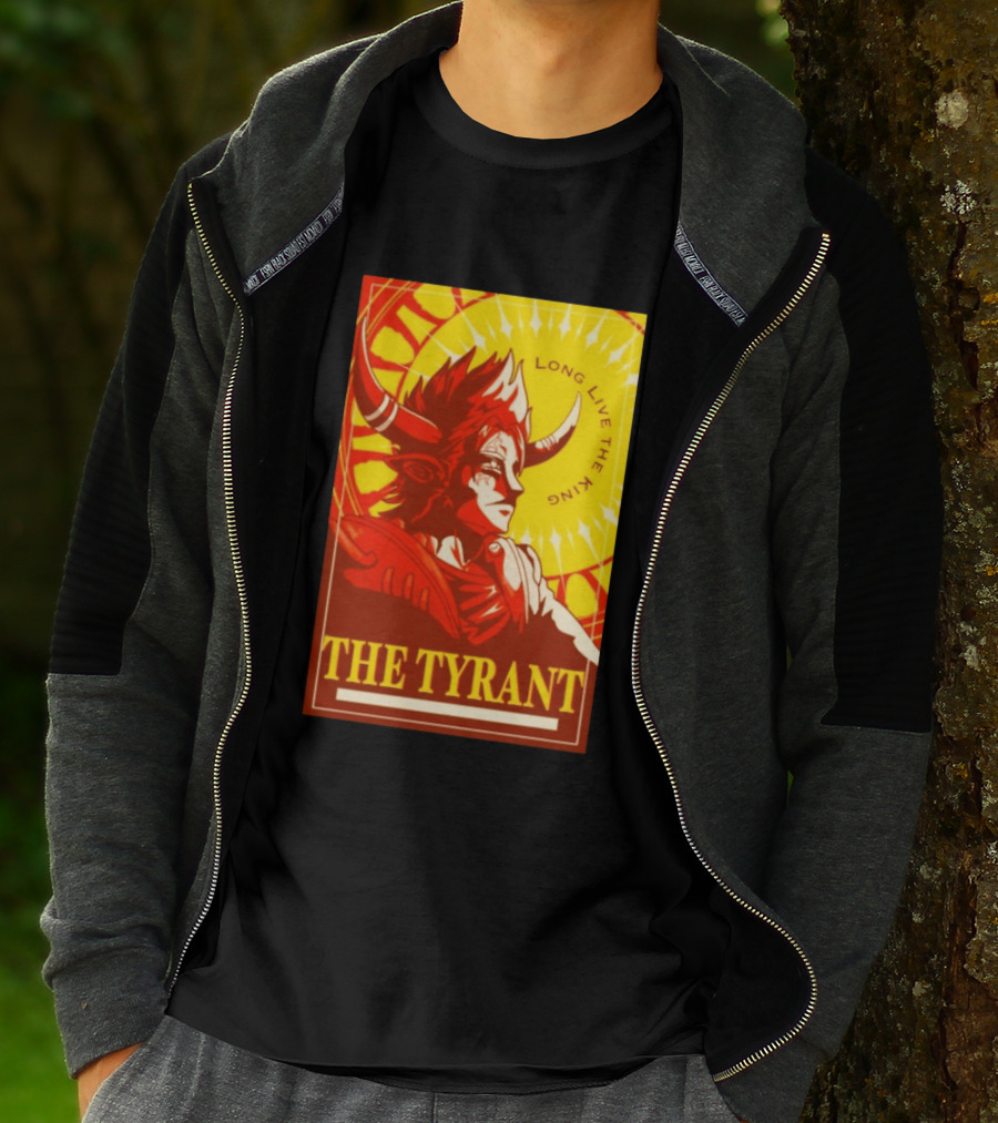 The Tyrant Long Live The King Anime Warrior With Horns Royal Sunburst T-Shirt