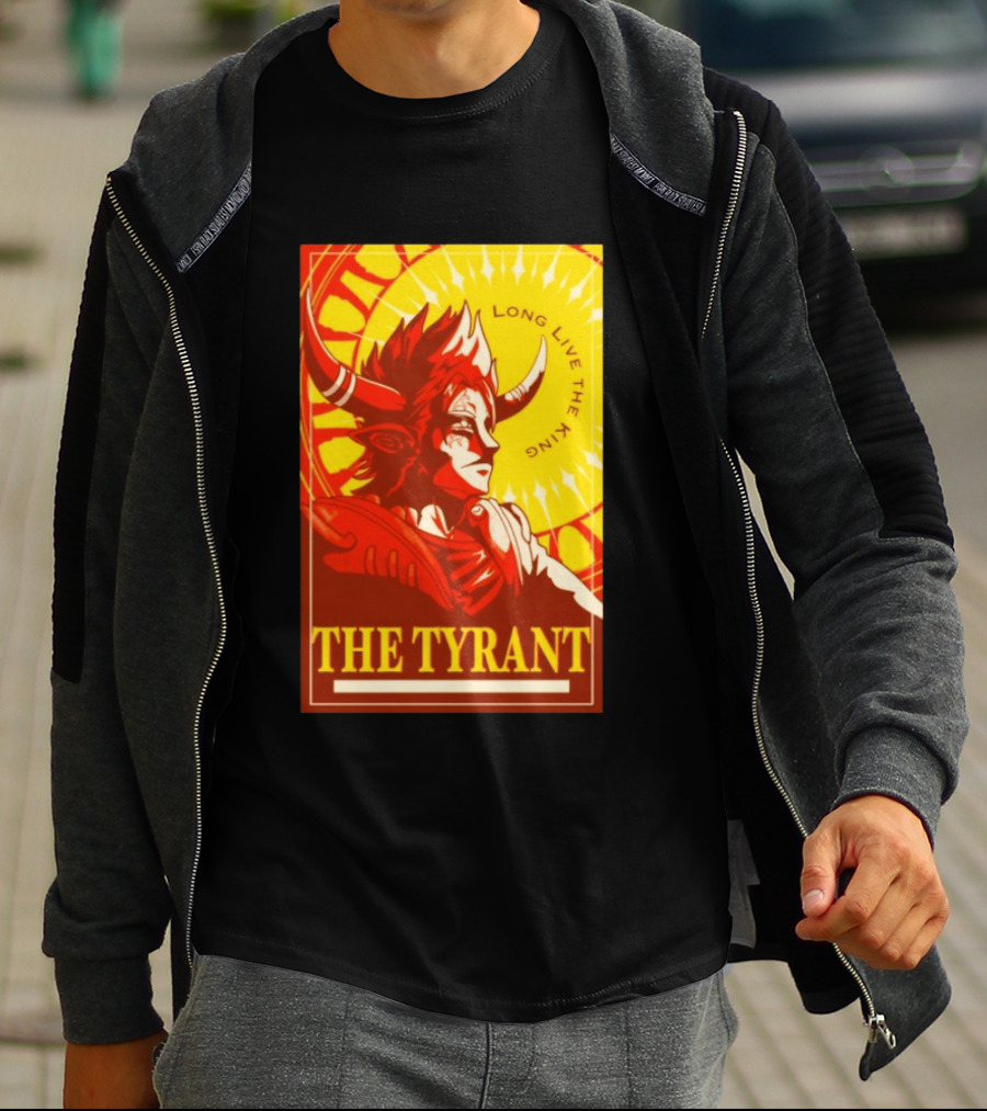 The Tyrant Long Live The King Anime Warrior With Horns Royal Sunburst T-Shirt
