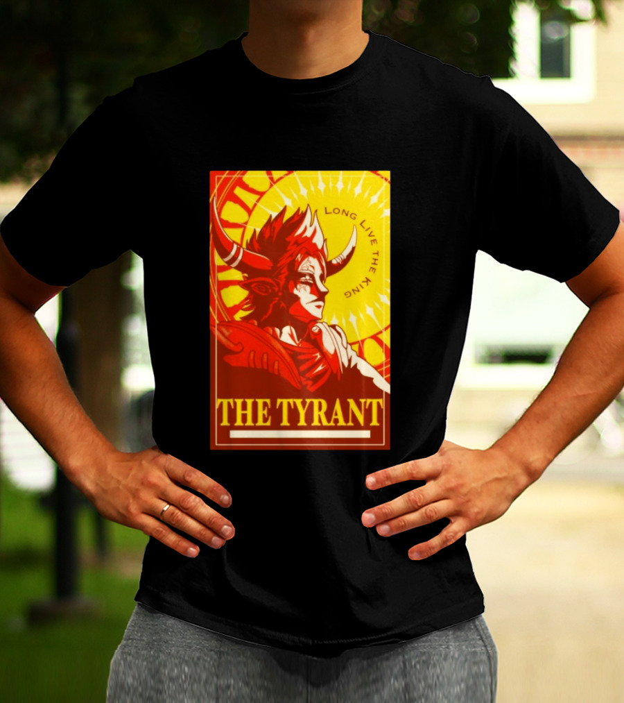 The Tyrant Long Live The King Anime Warrior With Horns Royal Sunburst T-Shirt