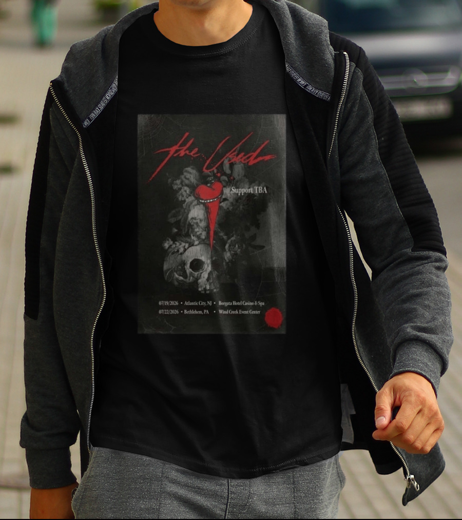 The Used 2026 Tour Atlantic City NJ Borgata Hotel Bethlehem PA Wind Creek Event Center T-Shirt