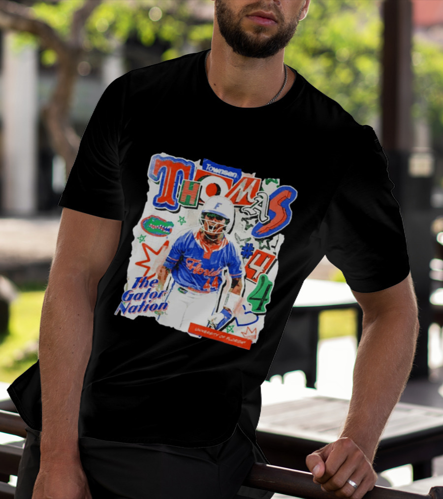 Florida Gators University Softball Player Thomas #44 The Gator Nation T-Shirt