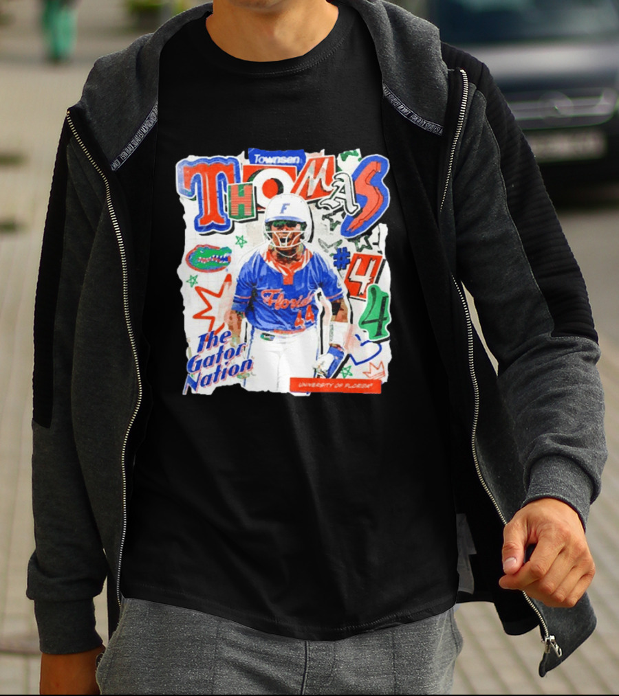 Florida Gators University Softball Player Thomas #44 The Gator Nation T-Shirt