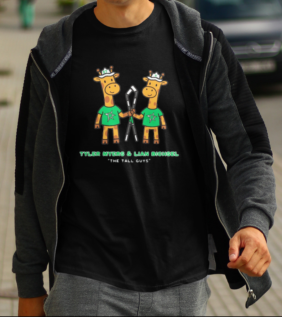 Tyler Myers Lian Bichsel The Tall Guys Dallas Stars Giraffes Hockey T-Shirt