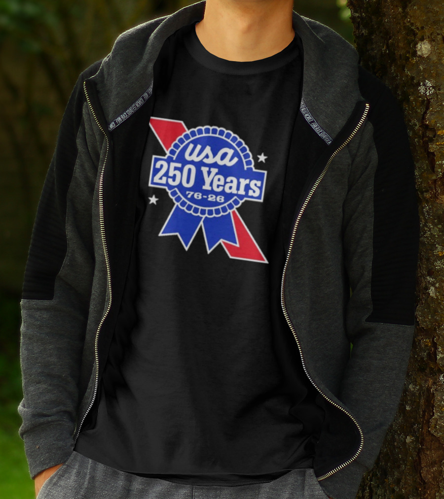 USA 250 Years Blue Ribbon 76 26 Celebration Stars T-Shirt