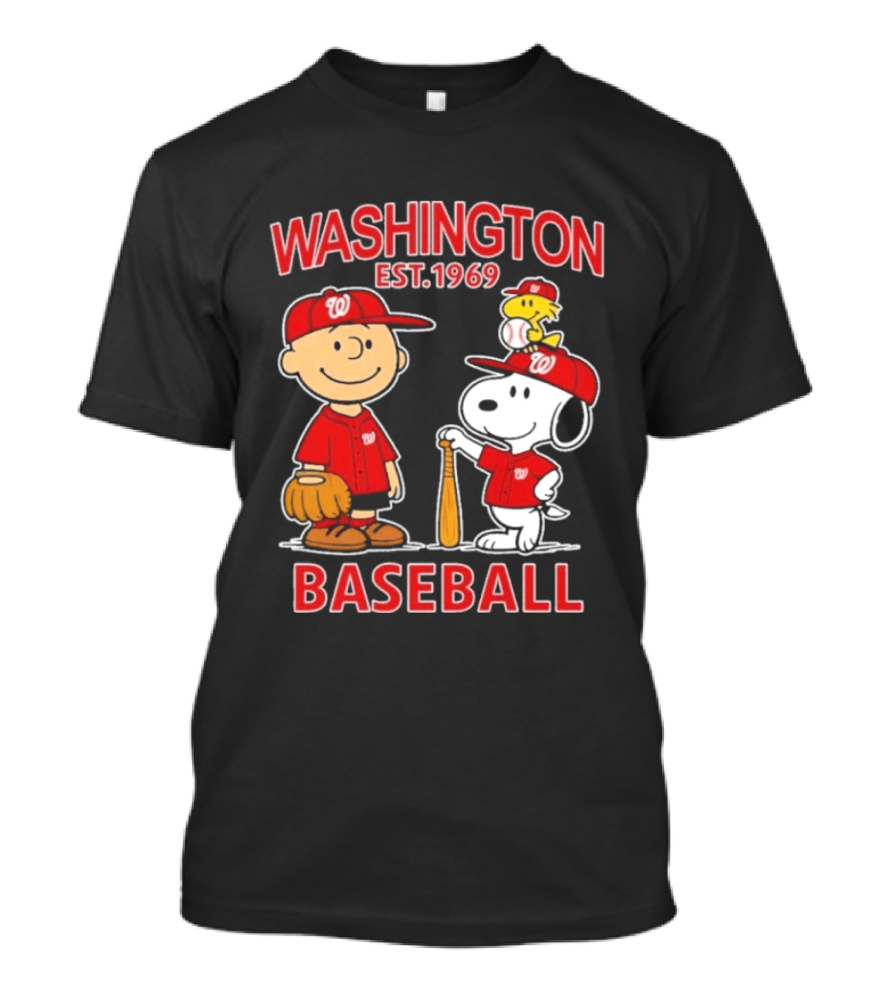 Washington Est. 1969 Snoopy Woodstock Baseball Redcaps T-Shirt