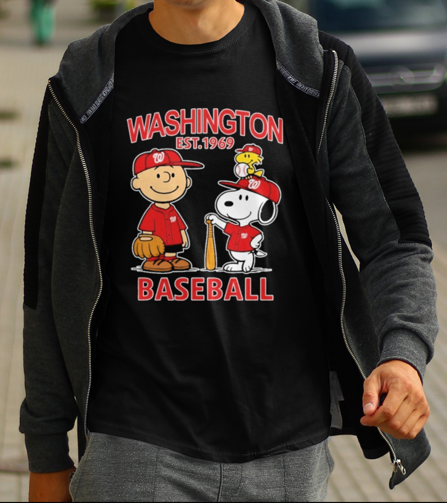 Washington Est. 1969 Snoopy Woodstock Baseball Redcaps T-Shirt