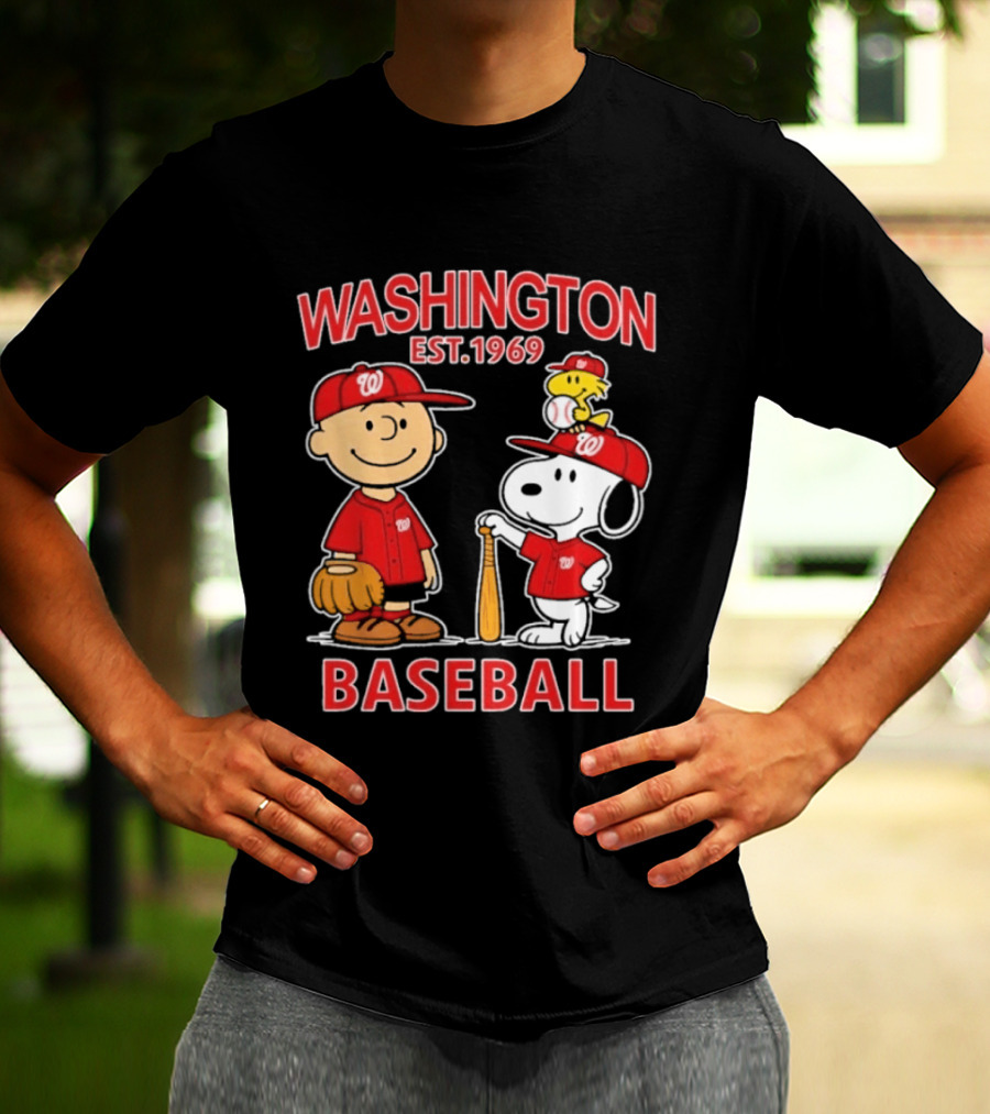 Washington Est. 1969 Snoopy Woodstock Baseball Redcaps T-Shirt