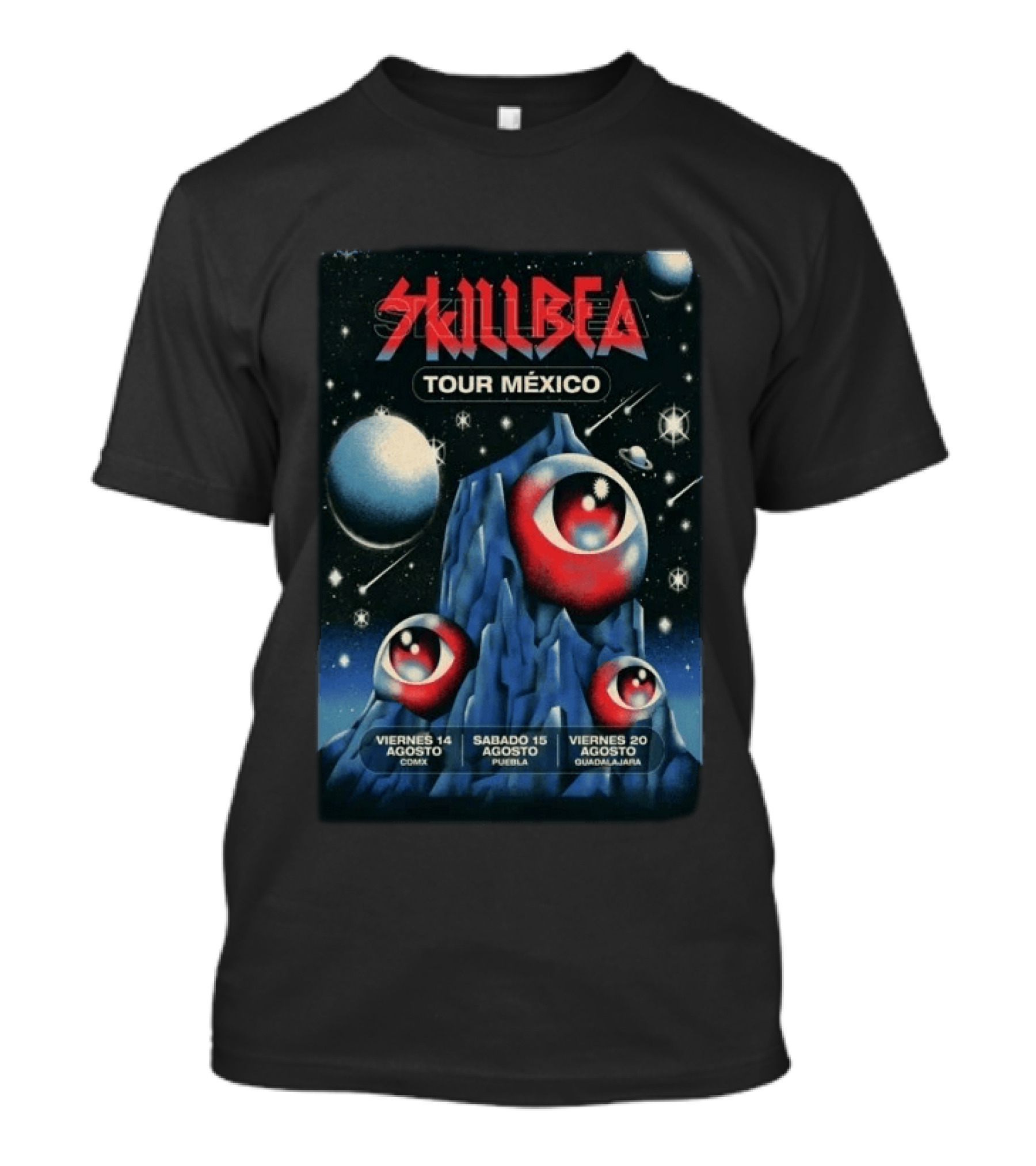 Skillbea Tour México 2026 Viernes 14 Agosto CDMX Sábado 15 Agosto Puebla Viernes 20 Agosto Guadalajara T-Shirt