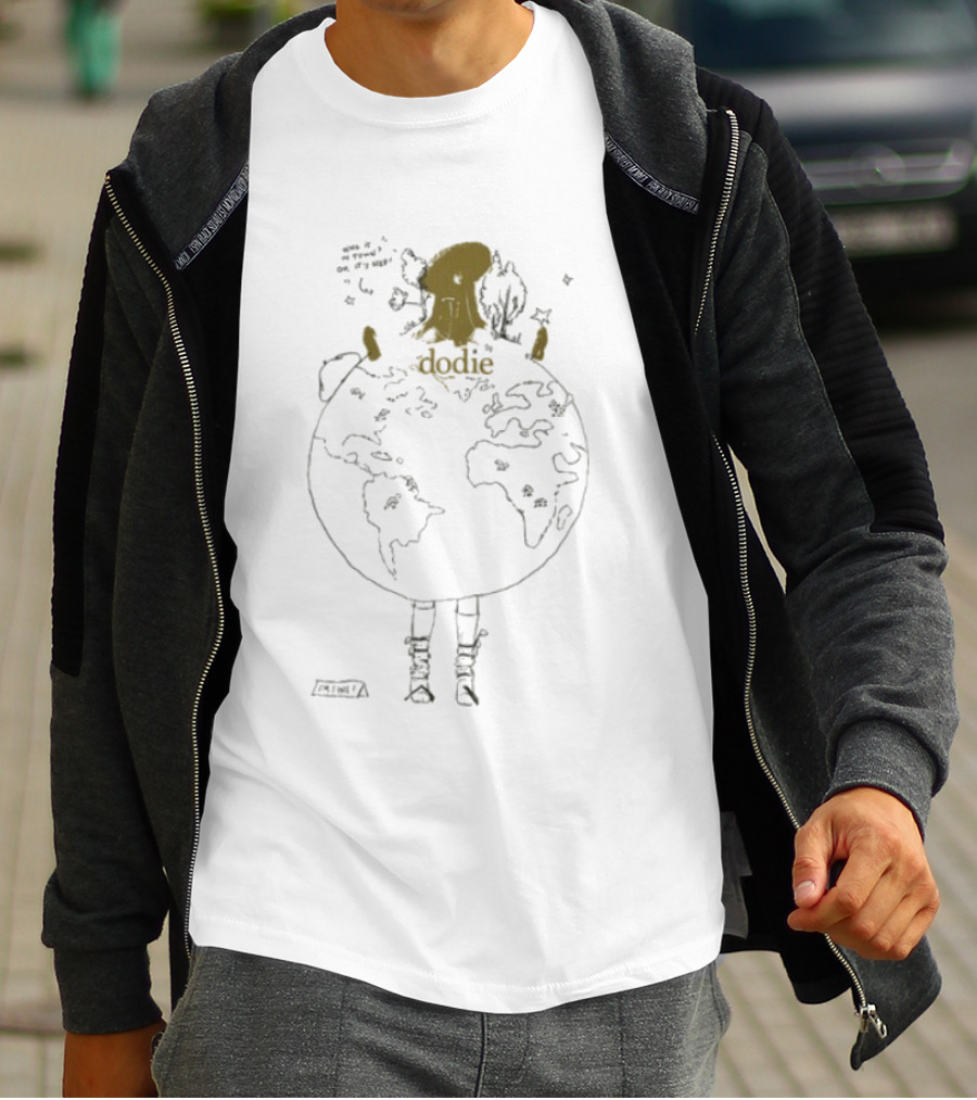 Dodie Earth Day Upcycle Whimsical Nature Embrace T-Shirt