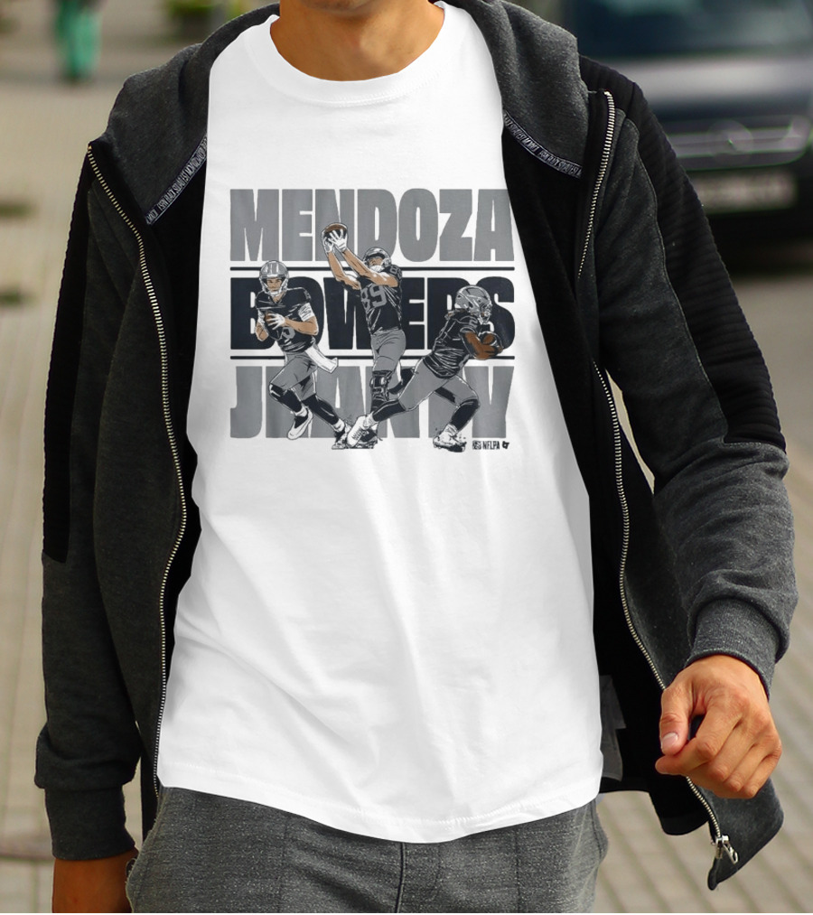 Mendoza Bowers Jeanty Football Trio Vegas Sports T-Shirt