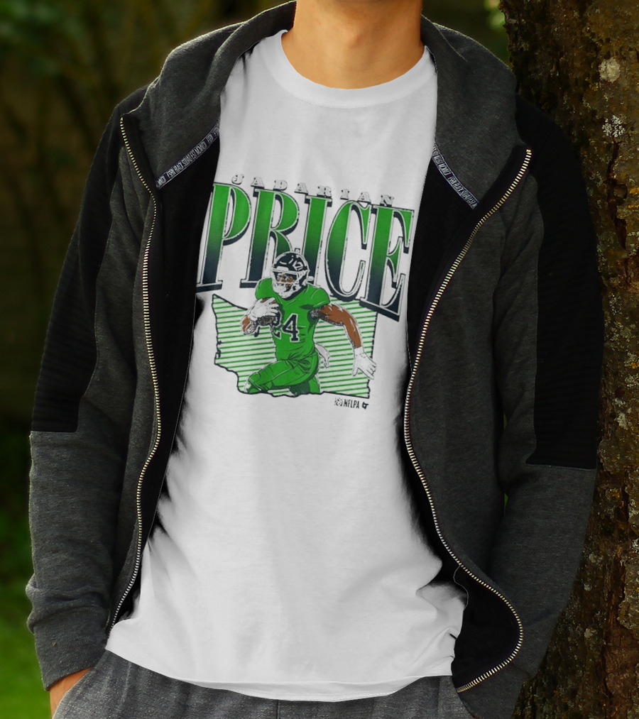 Jadarian Price 24 Green Football Graphic Remix T-Shirt