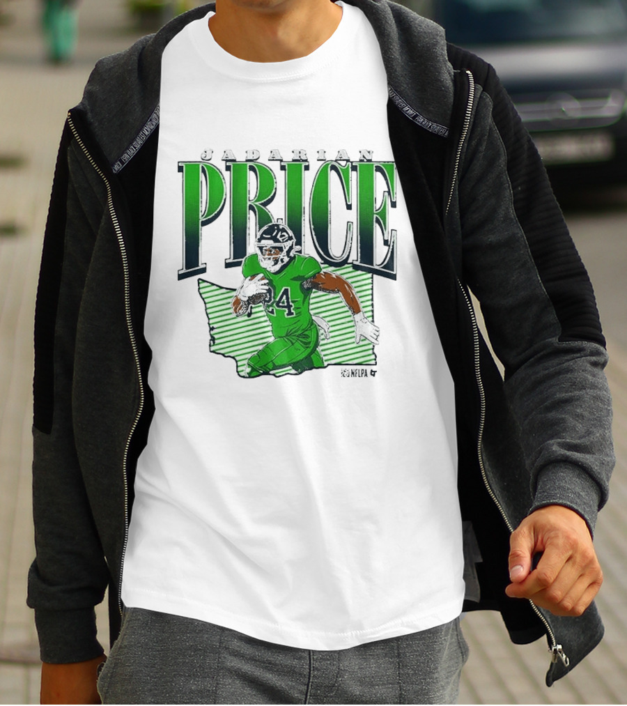 Jadarian Price 24 Green Football Graphic Remix T-Shirt