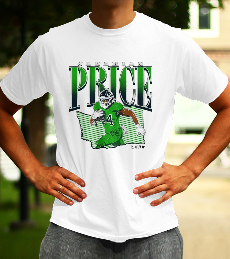 Jadarian Price 24 Green Football Graphic Remix T-Shirt