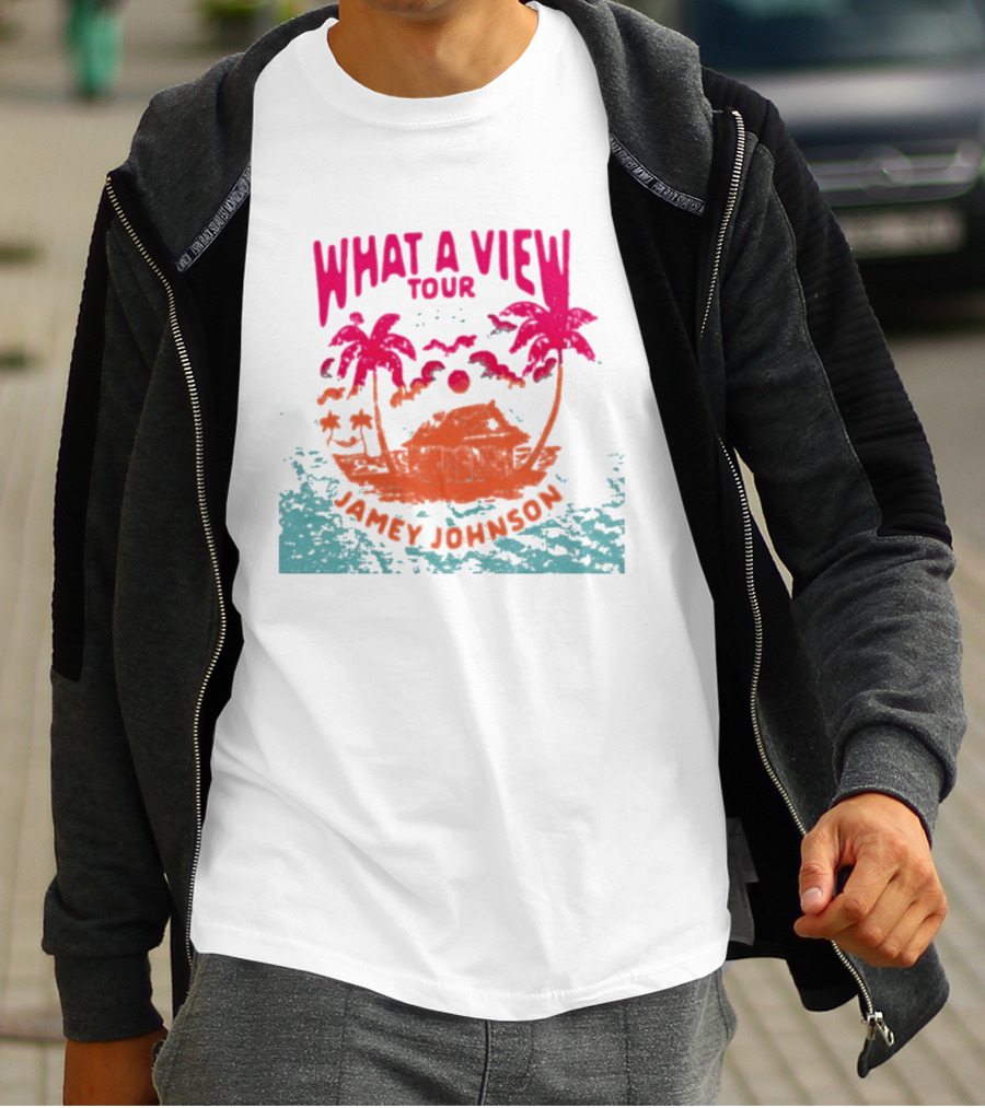 What A View Tour Jamey Johnson Tropical Palm Island T-Shirt