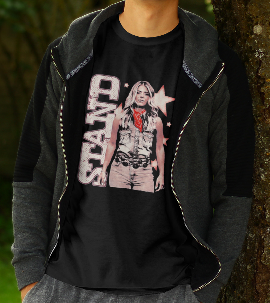 Anne Wilson Stand Stars Vintage Denim Vest And Red Bandana T-Shirt