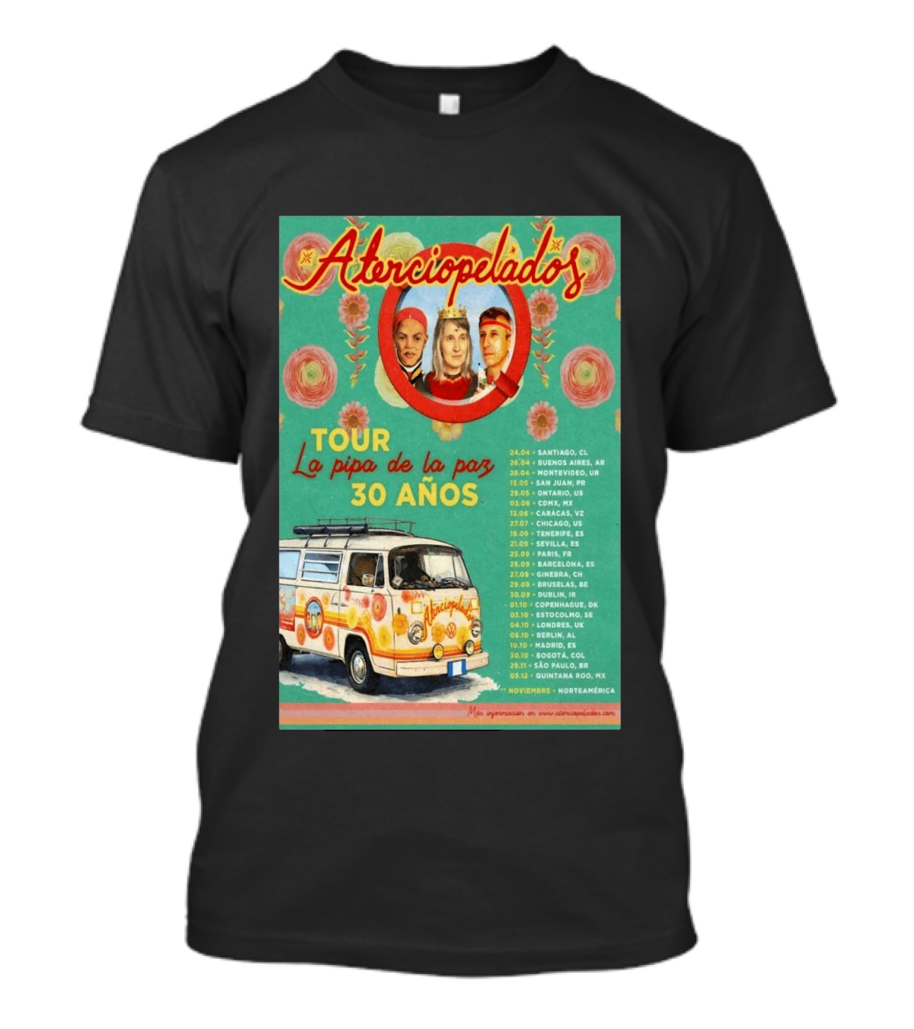 Aterciopelados Tour La Pipa De La Paz 30 Años 2026 Concert Dates And Locations T-Shirt