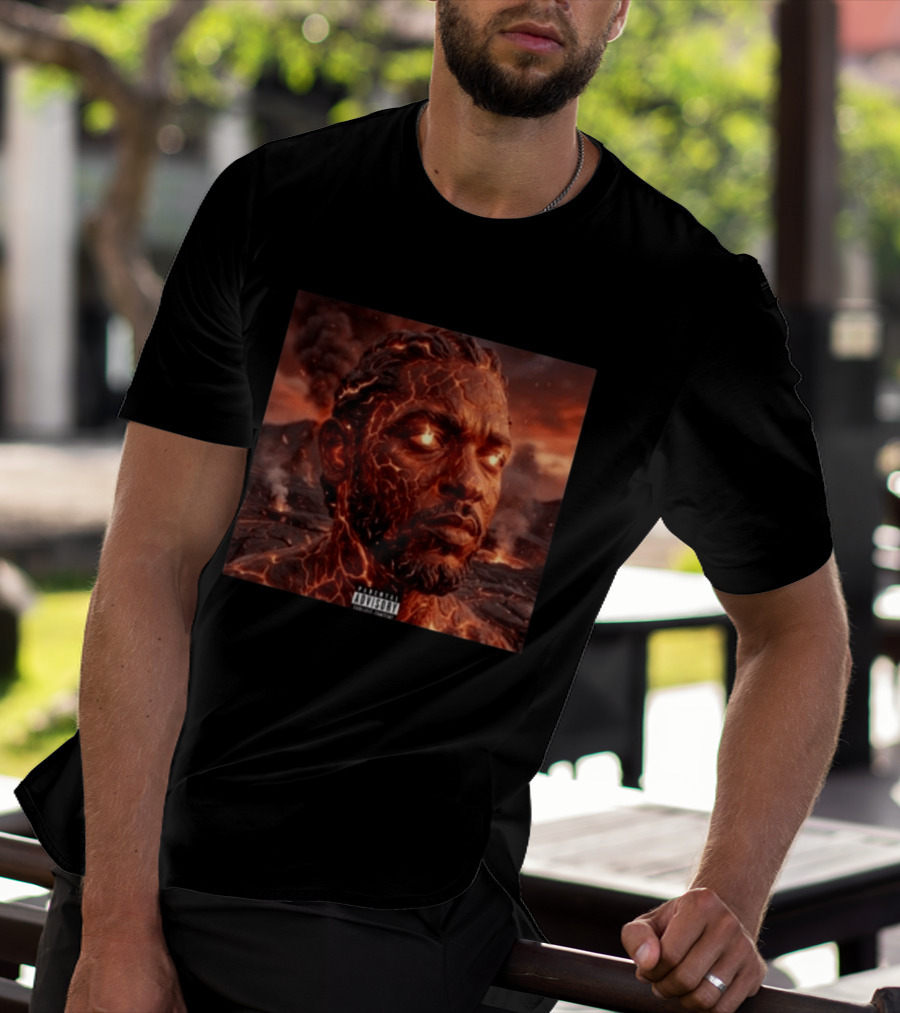 Kendrick Lamar Fireman Album 2026 Lava Eruption Cover T-Shirt
