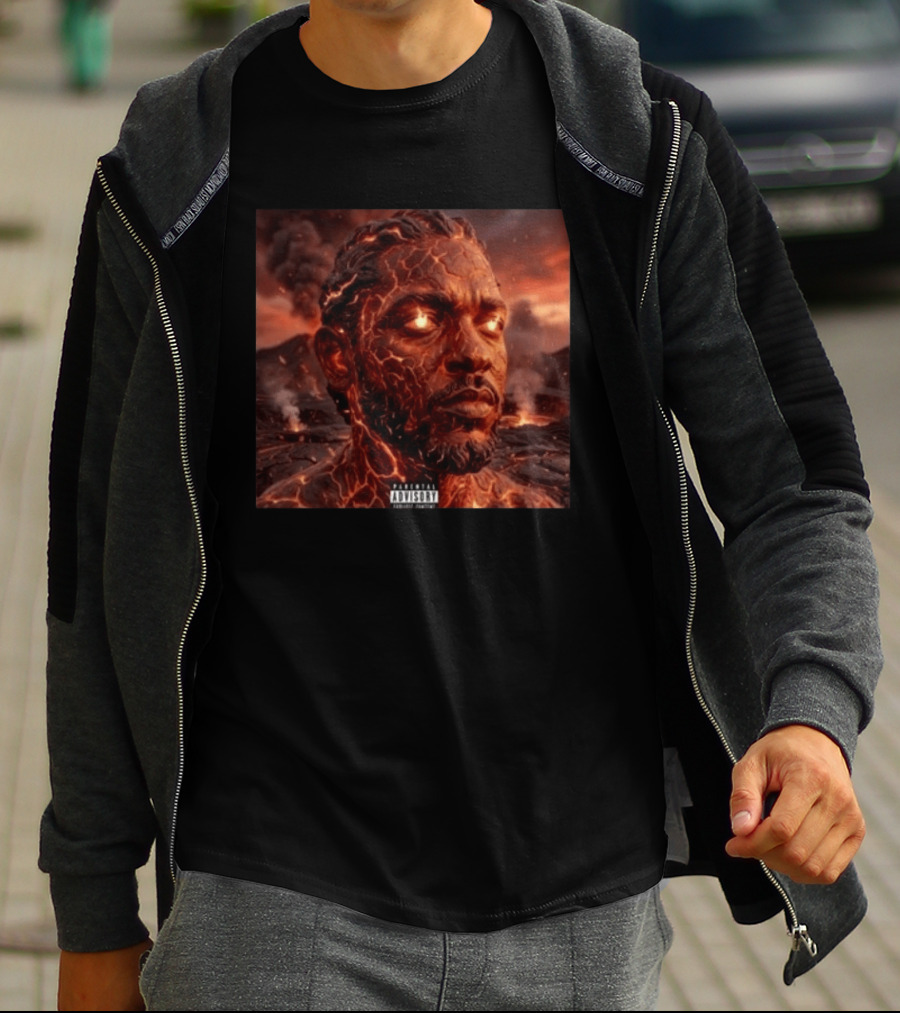 Kendrick Lamar Fireman Album 2026 Lava Eruption Cover T-Shirt