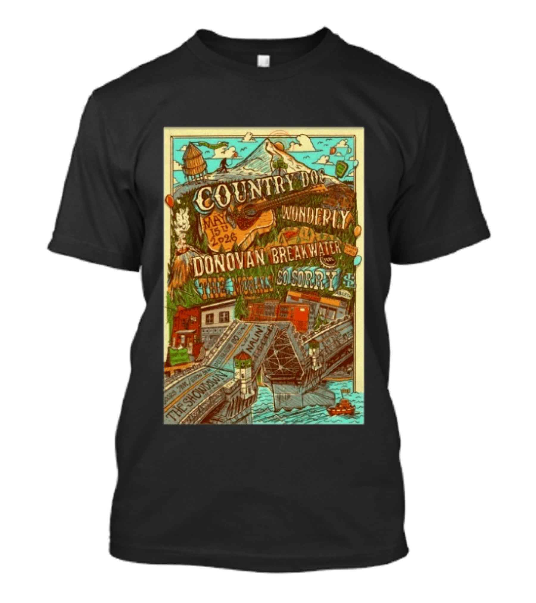 Country Doc May 15 2026 Portland OR Wonderly Donovan Breakwater 4 Solo Sorry The Showman T-Shirt