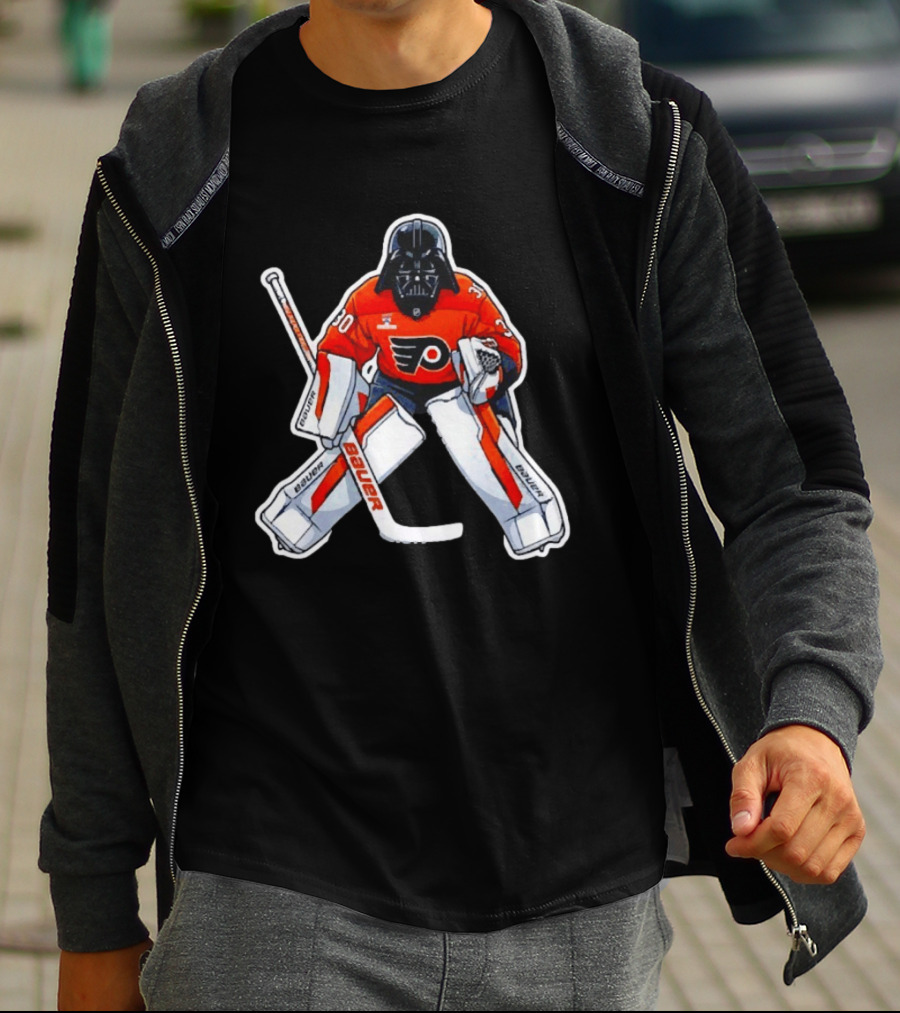 Dan Vladar Philadelphia Flyers Hockey Goalie Darth Vader Bauer Pads T-Shirt