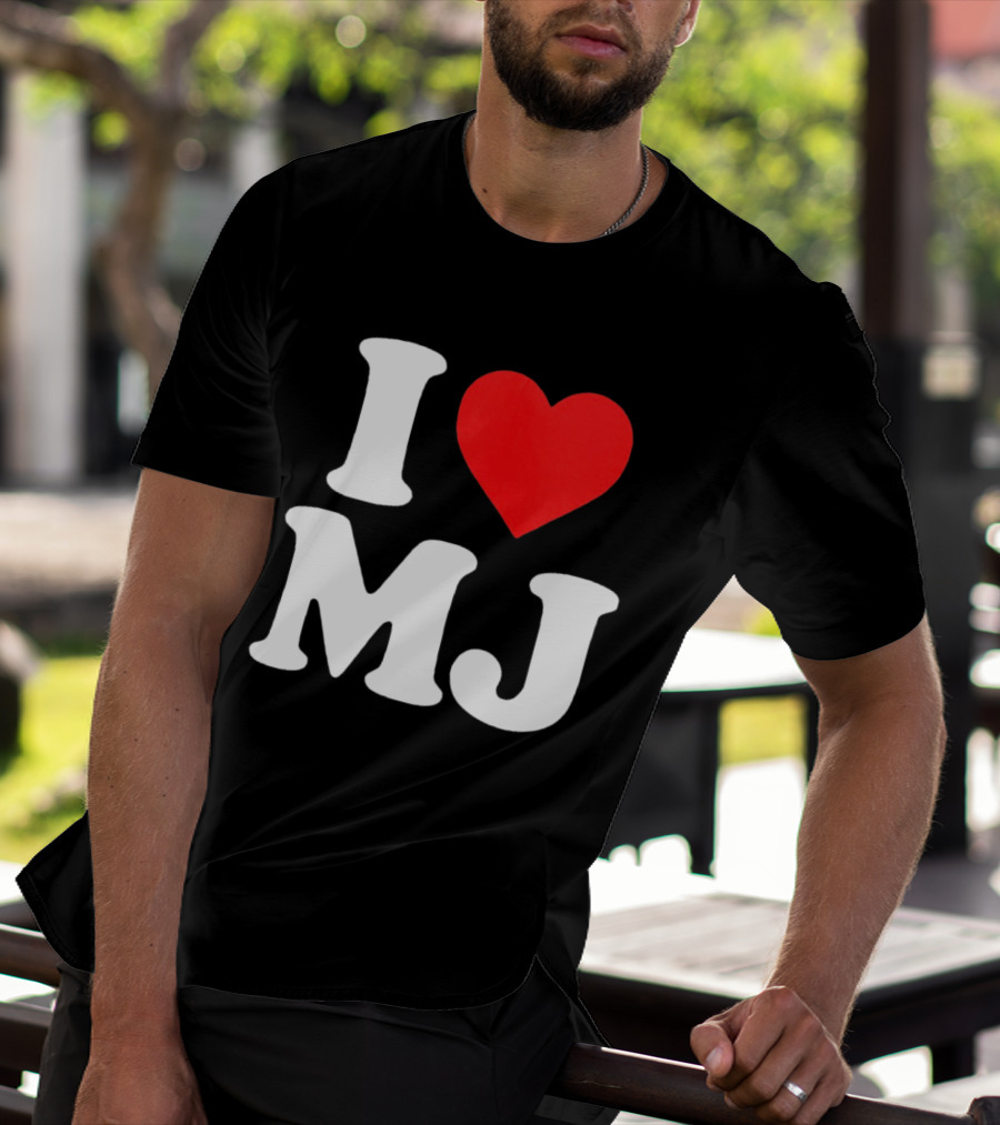 I Love MJ Red Heart T-Shirt