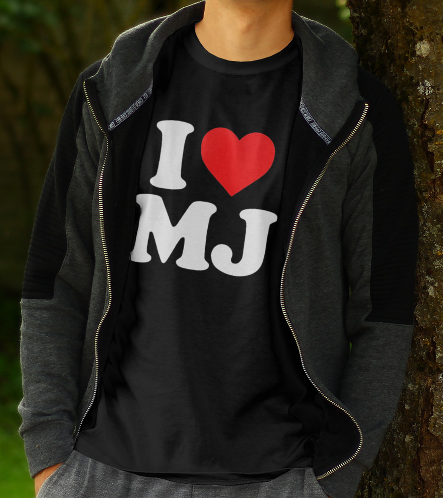 I Love MJ Red Heart T-Shirt