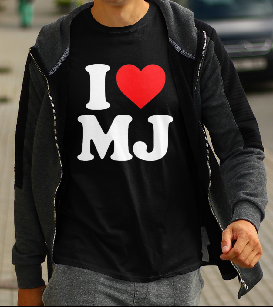 I Love MJ Red Heart T-Shirt