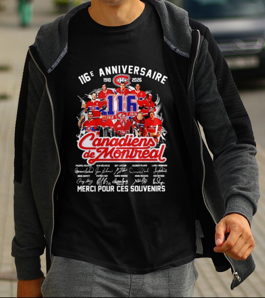 116e Anniversaire Canadiens De Montréal 1910 2026 Merci Pour Ces Souvenirs T-Shirt
