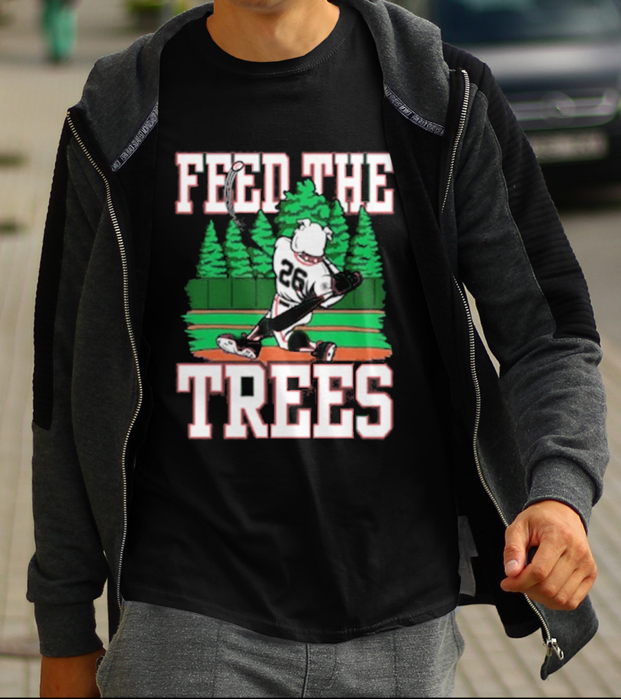 Feed The Trees Baseball Batter Forest Swing 28 T-Shirt