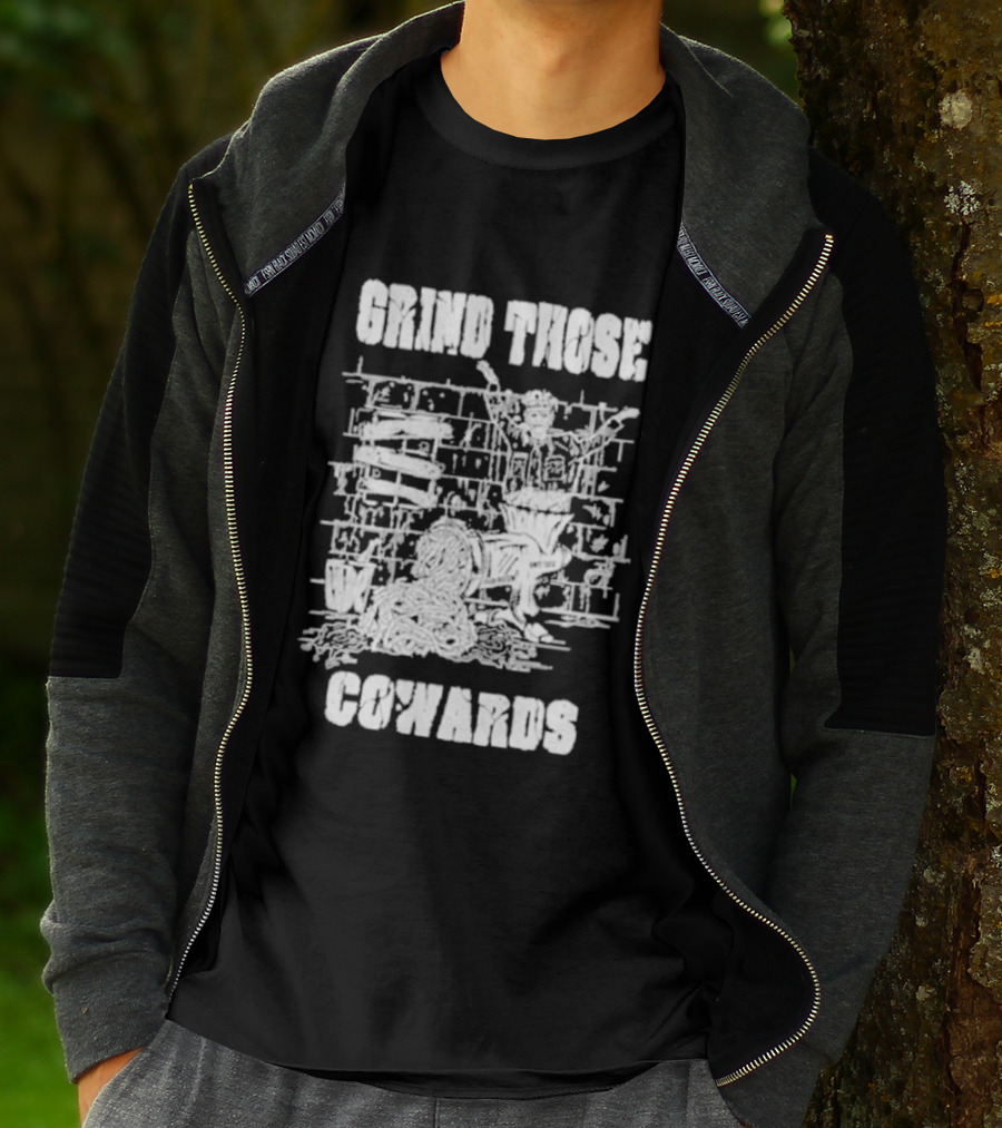 Piled Flesh Grind Those Cowards Chainsaw T-Shirt