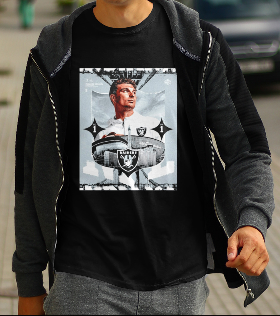 Fernando Mendoza Raiders Allegiant Stadium RD 1 PK 1 T-Shirt