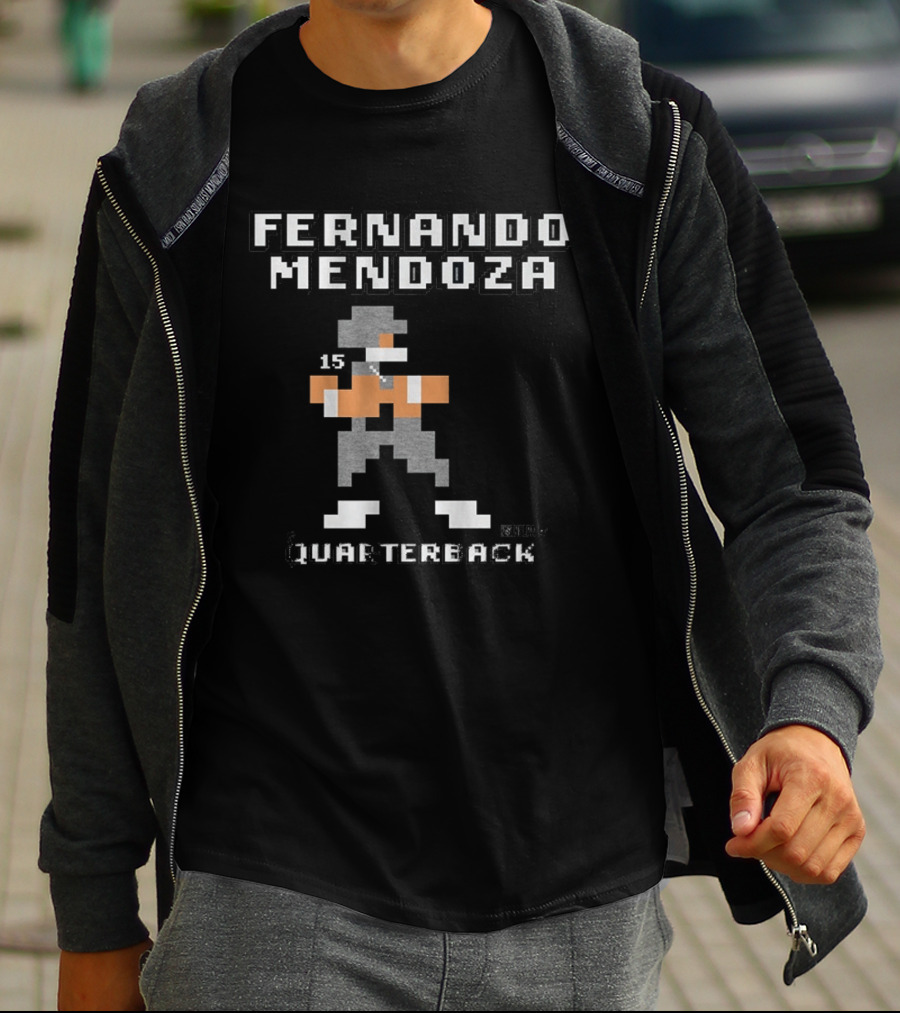 Fernando Mendoza Quarterback 15 Retro Pixel T-Shirt