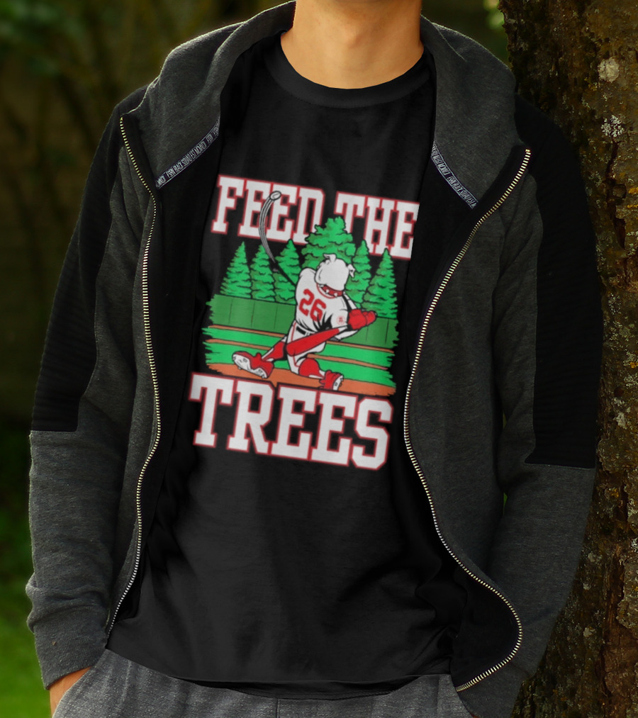 Georgia Bulldogs Feed The Trees Baseball 26 Player Swinging Bat T-Shirt