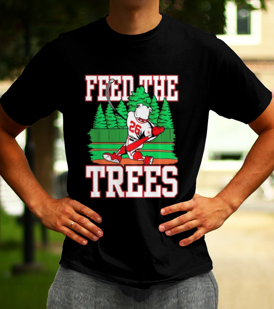 Georgia Bulldogs Feed The Trees Baseball 26 Player Swinging Bat T-Shirt