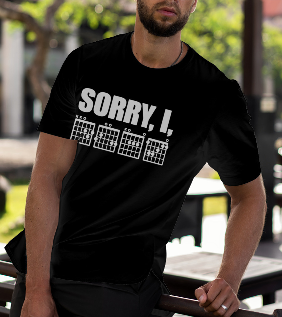 Sorry I DGAF Guitar Chord Charts Music Humor T-Shirt