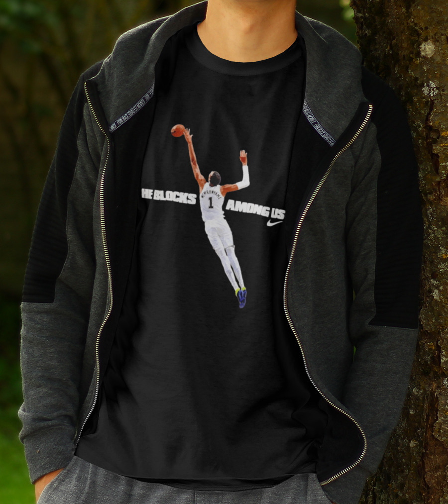 Victor Wembanyama He Blocks Among Us Number 1 Nike Basketball 2026 T-Shirt