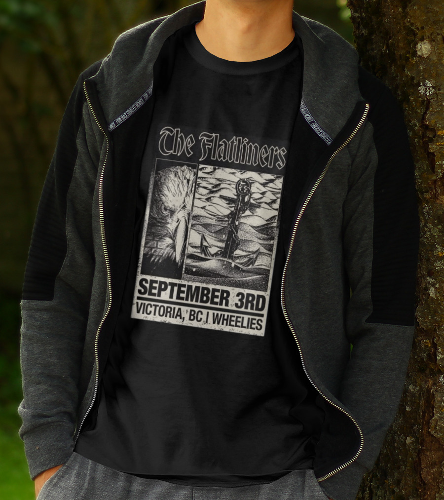 The Flatliners September 3rd Victoria BC Wheelies Eagle Anchor T-Shirt
