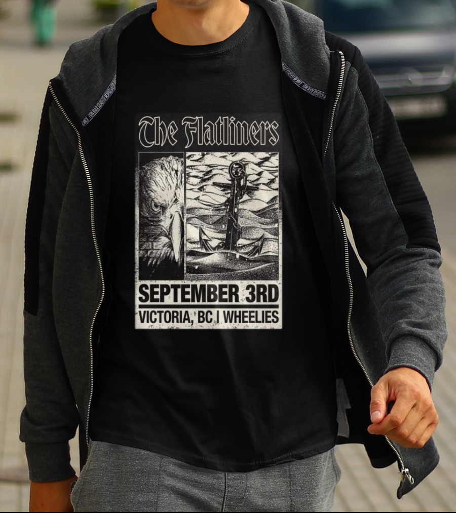 The Flatliners September 3rd Victoria BC Wheelies Eagle Anchor T-Shirt
